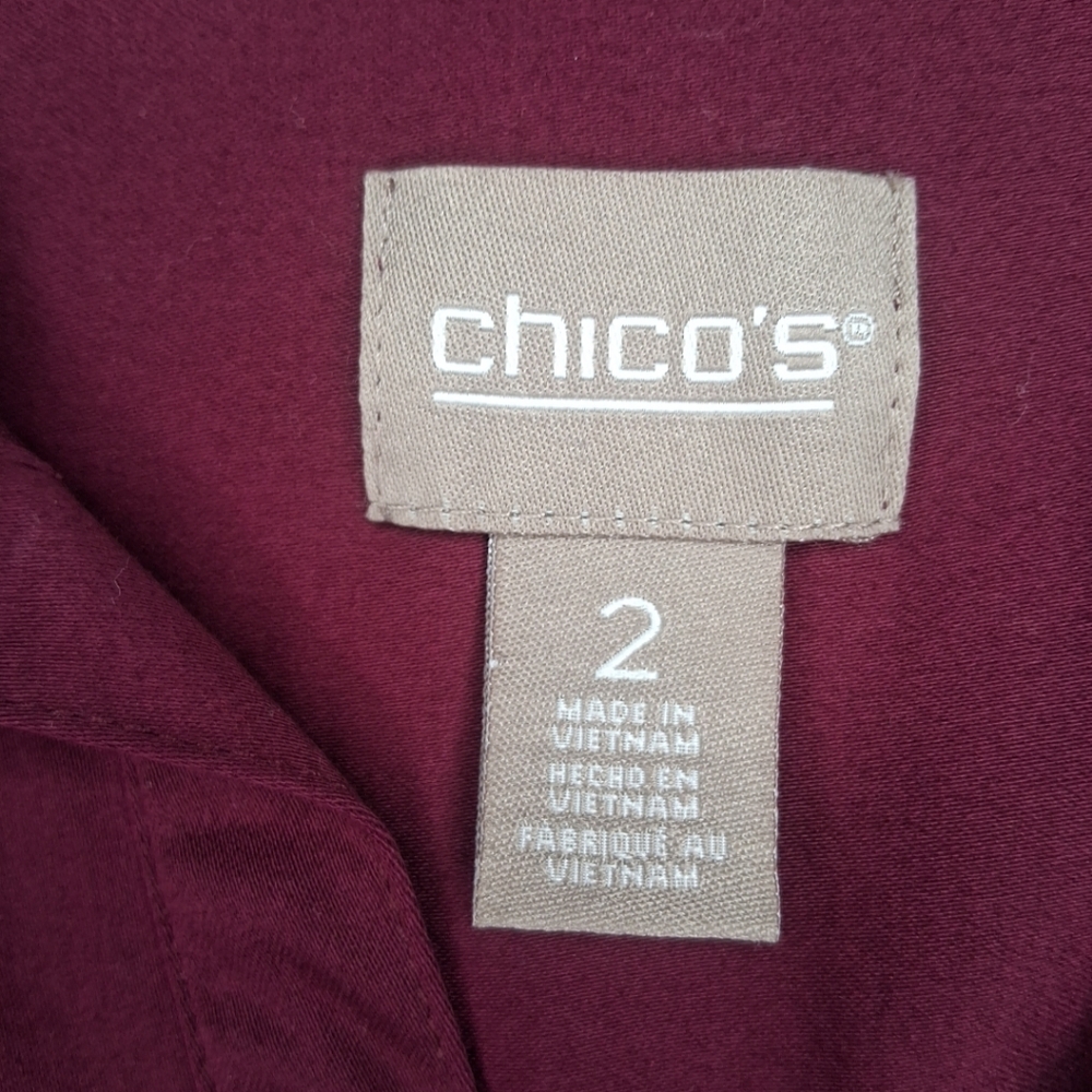 Chico's Pullover Tunic Top Side Button Detail Bur… - image 4